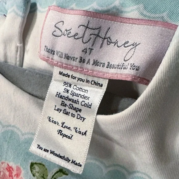 🩷SOLD🩷 SweetHoney Floral Kids Dress in Pink and White - Picture 7 of 7